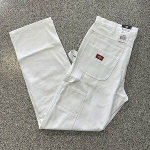 Dickies Utility Painter's Pants Mens 34x34 White Carpenter Jeans